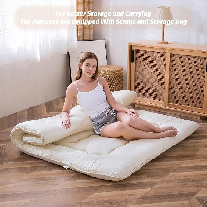 MAXYOYO Japanese Floor Mattress Futon Mattress, Thicken Sleeping Pad Foldable - Image 2