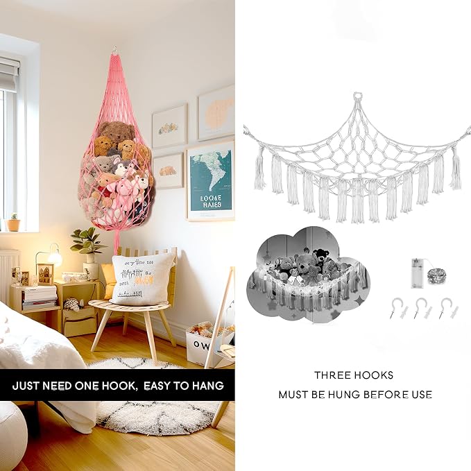 Amdermi Novel Stuffed Animal Hammock Corner Hanging Net - Image 4