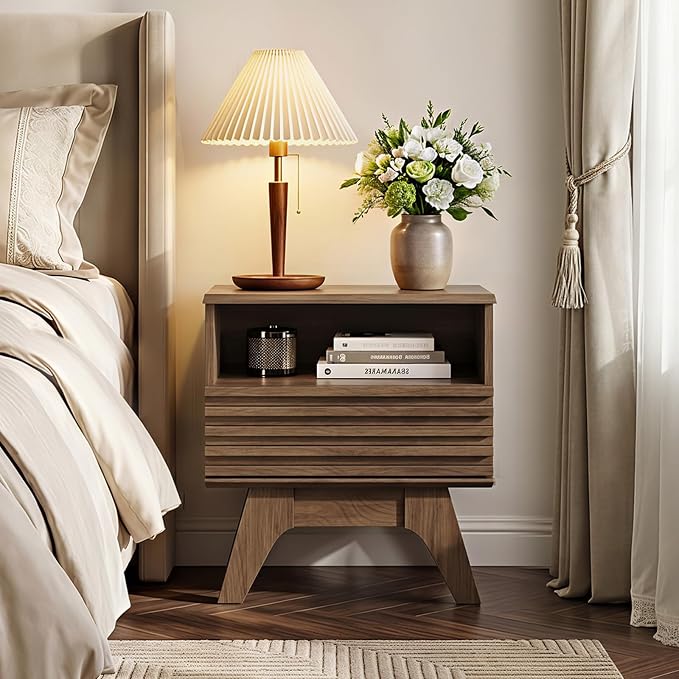 AODK 18.9" Wide Fluted Nightstand Set of 2, End Table - Image 3