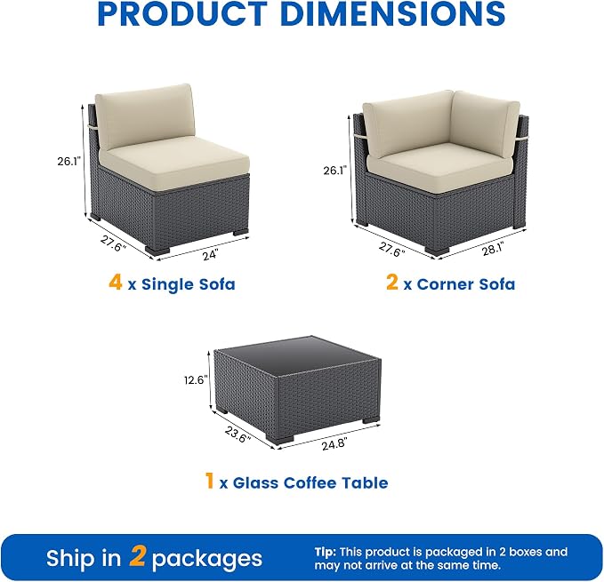 Patio Furniture Sets, 7-Piece Outdoor Patio Furniture - Image 8