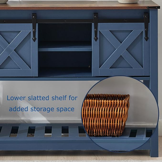Blue Farmhouse Entryway Table, Rustic Hallway Table - Image 5
