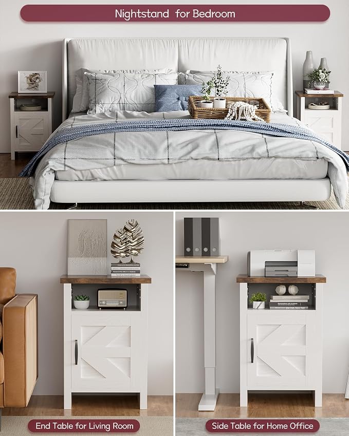 YESHOMY Farmhouse Modern Nightstand - Image 7