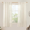 LAMIT Natural Semi Sheer Linen Curtains, Cream Ivory Light Filtering Panels by LAMIT