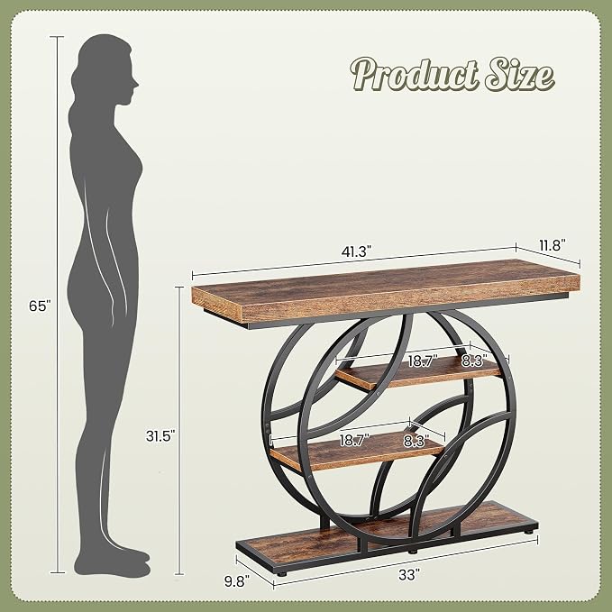 Huuger Modern Console Table, 41.3 Inch Sofa Table - Image 2