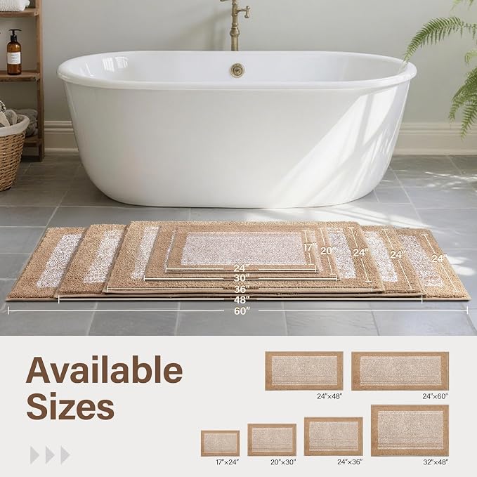 Bathroom Rugs 30x20 Non Slip Washable, Soft Absorbent Quick Dry Mats - Image 6