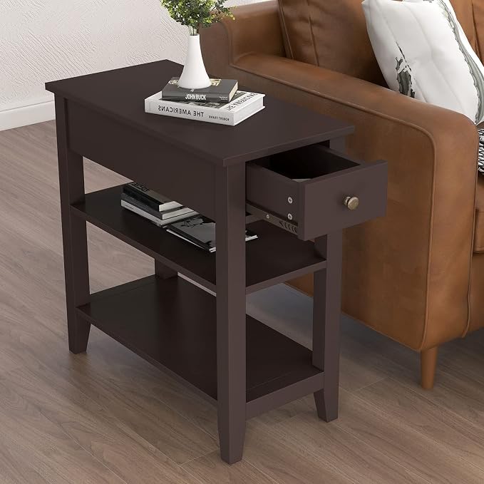 ChooChoo Side Table Living Room, Narrow End Table - Image 3