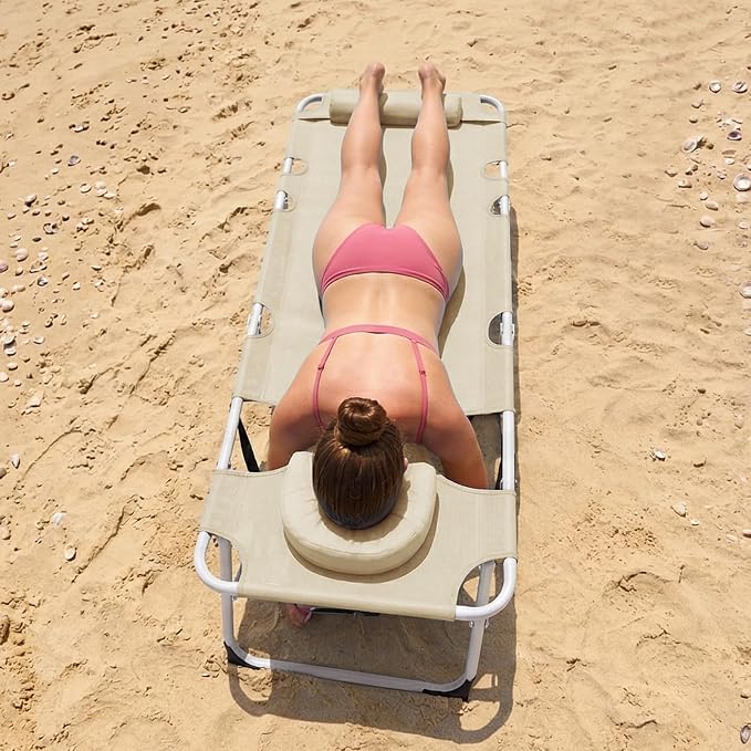 ABORON Sun Tanning Chair, 3 in 1 5 Positions Adjustable Heavy Duty Folding - Image 4