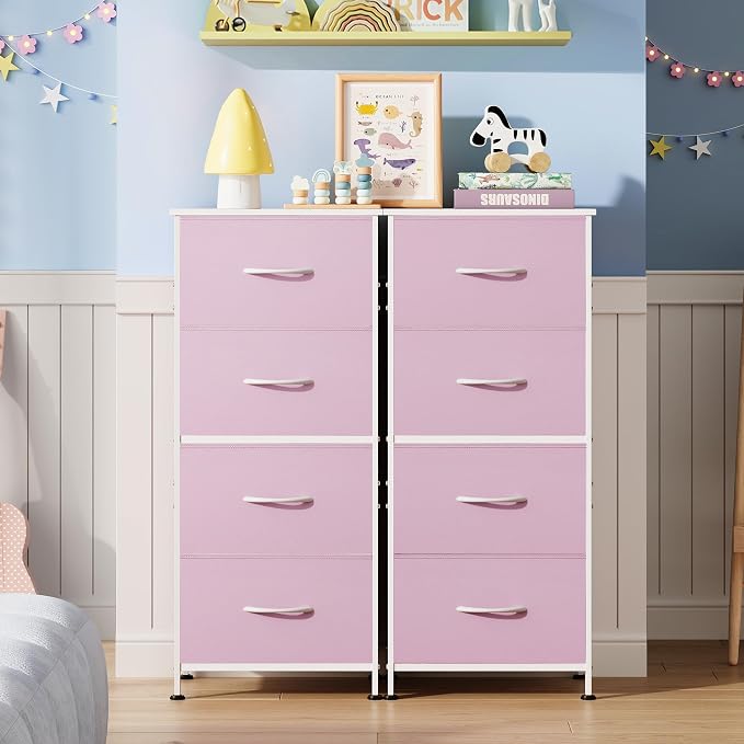 WLIVE Dresser with 4 Drawers, Storage Tower, Organizer Unit, Fabric Dresser - Image 8