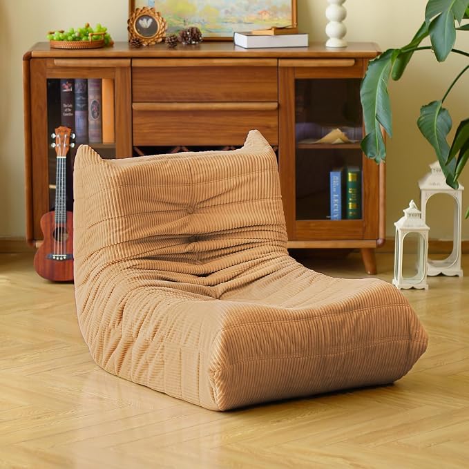 N&V Fireside Floor Sofa- Mid-Century Modern Armless Lounge Chair by NV