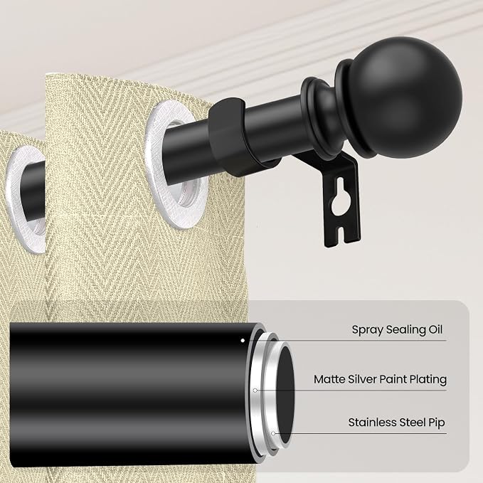 Curtain Rods for Windows 48 to 84 or 88 Inches Max - Image 2