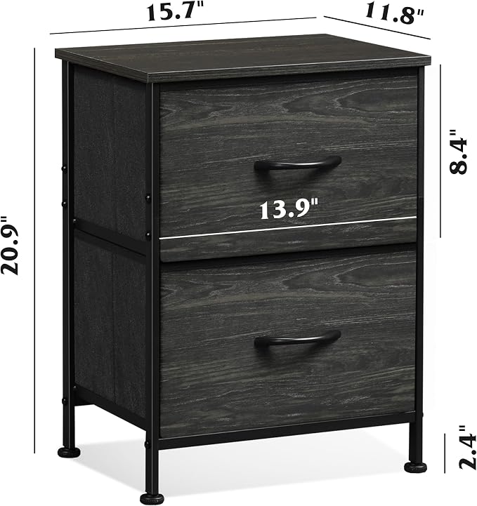 WLIVE Night Stand Set 2, Nightstand - Image 3