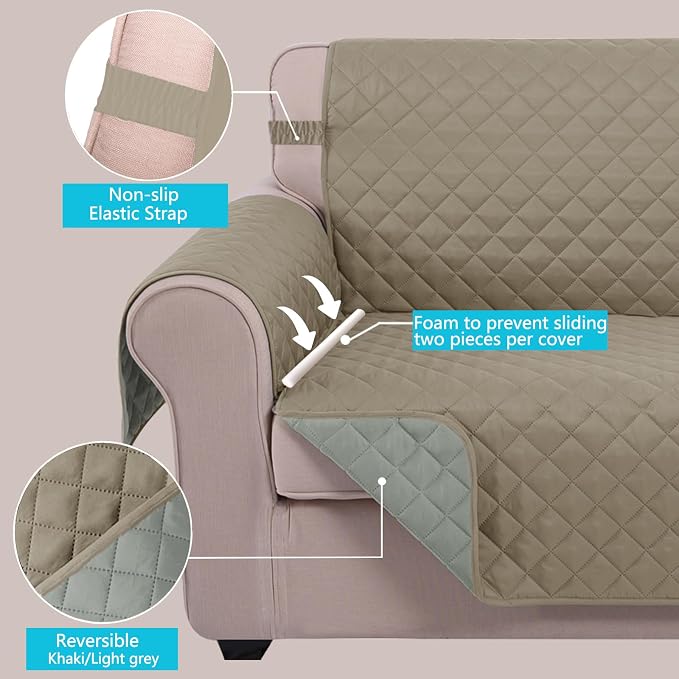 U-NICE HOME Large Sofa Cover Reversible Couch Cover - Image 4