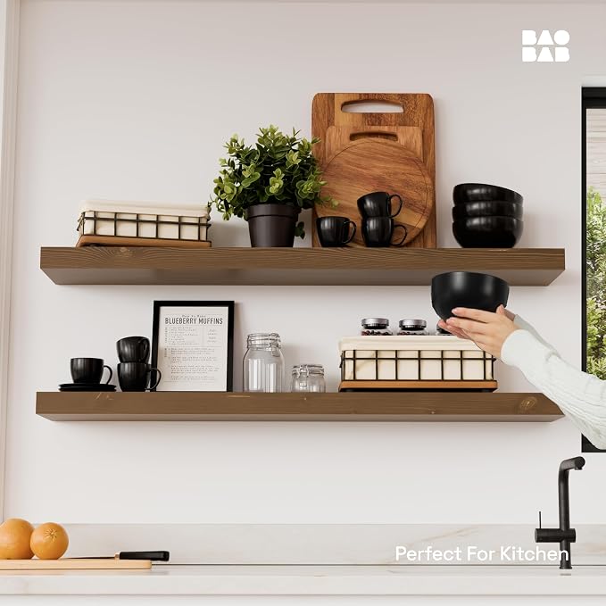 BAOBAB WORKSHOP Solid Wood Floating Shelves - Image 2