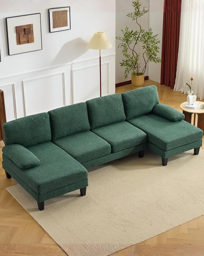 Karl home 110" U-Shape Sectional Couches by Karlhome