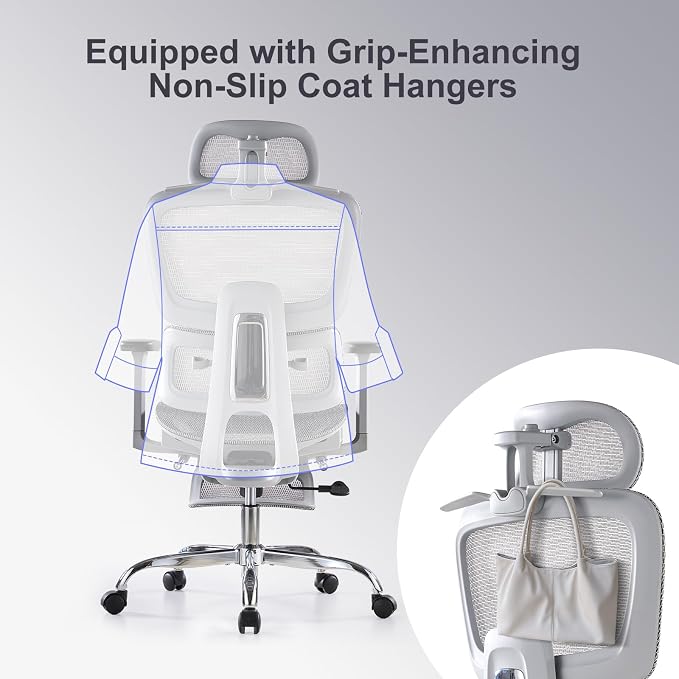 Office Chair with Footrest, Ergonomic Chair with 3D Headrest, Computer Chair - Image 7