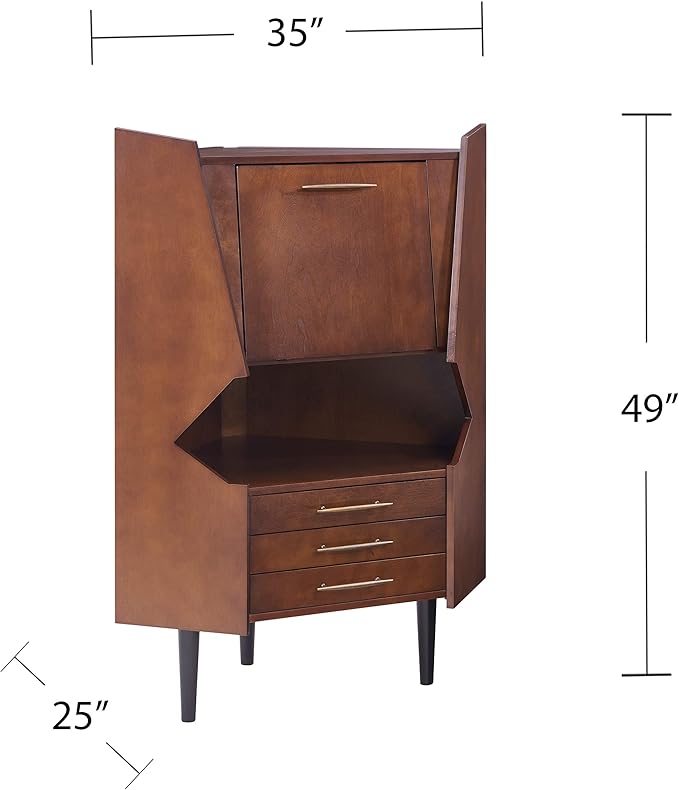 SEI FURNITURE Larson Corner Storage Bar Cabinet - Image 3