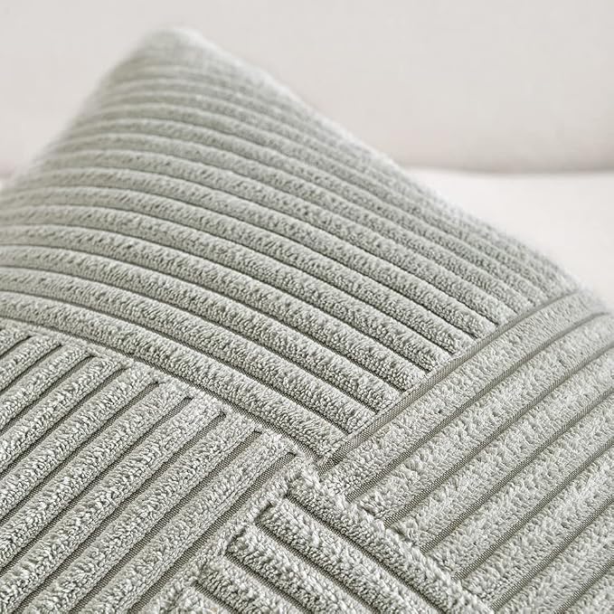 Fancy Homi 2 Packs Grey Decorative Throw Pillow Covers 16x16 Inch - Image 3