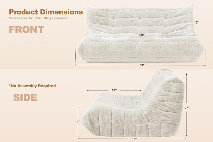 Bean Bag 3-Seater Chair Big Sofa Beanbag Chair - Image 2