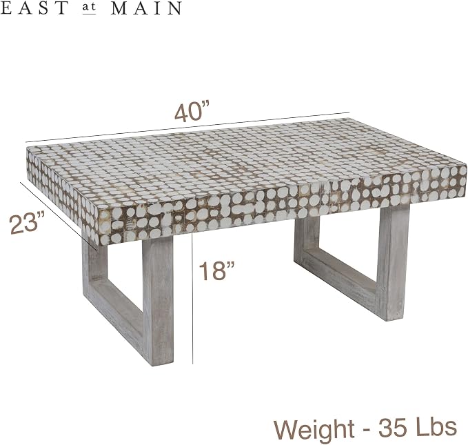 East at Main White Coffee Table – Handmade Accent Table - Image 2