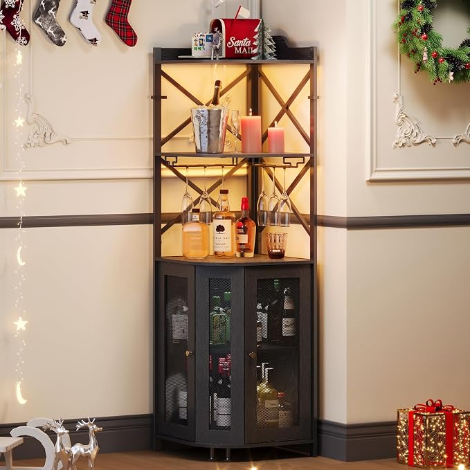 JKsmart Corner Bar Cabinet - Image 6