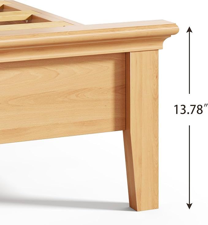 Lifezone Wood Queen Bed, Solid Wood Bed - Image 2