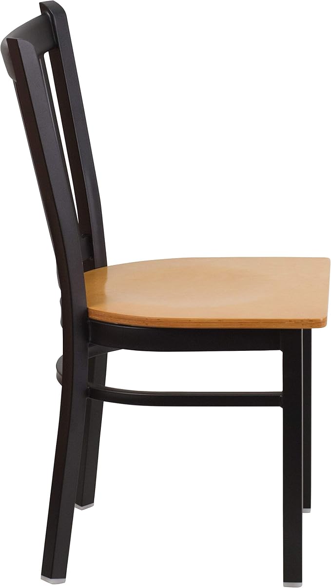 Flash Furniture HERCULES Series Black Vertical Back Metal Restaurant Chair - Image 6