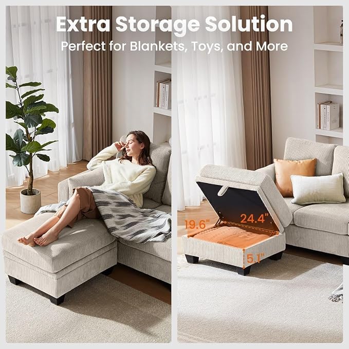 CHIC HOUSE Modular Sectional Sofa - Image 6