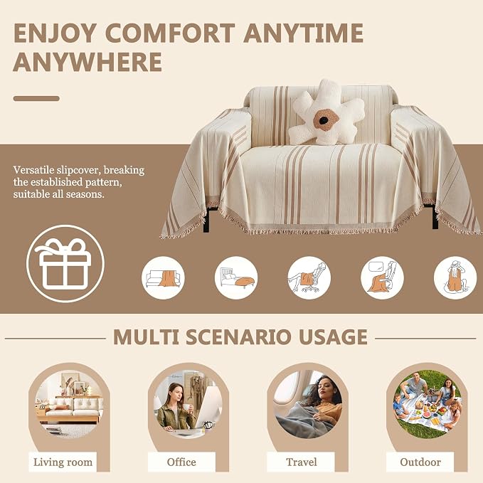DREAMINGO Chenille Armchair Cover Jacquard Sofa Covers Washable Furniture - Image 3