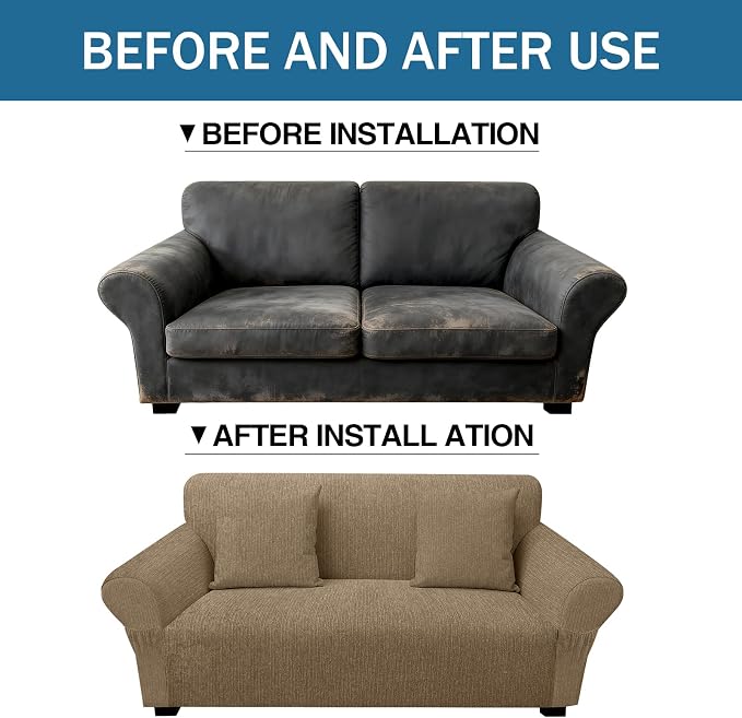 Loveseat Slipcover with 2 Pillow Cover - Image 8
