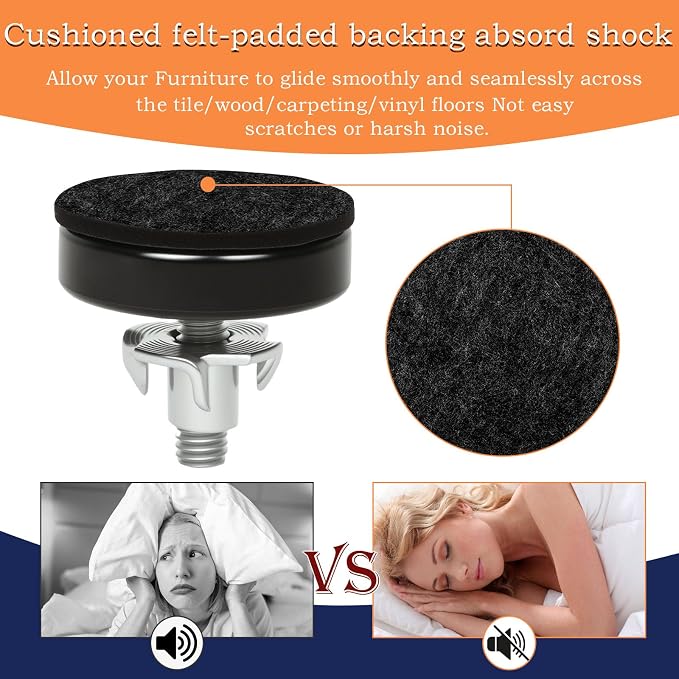 24 PCS 1/4" Thread Furniture Feet Levelers, Furniture Leveling Feet - Image 4