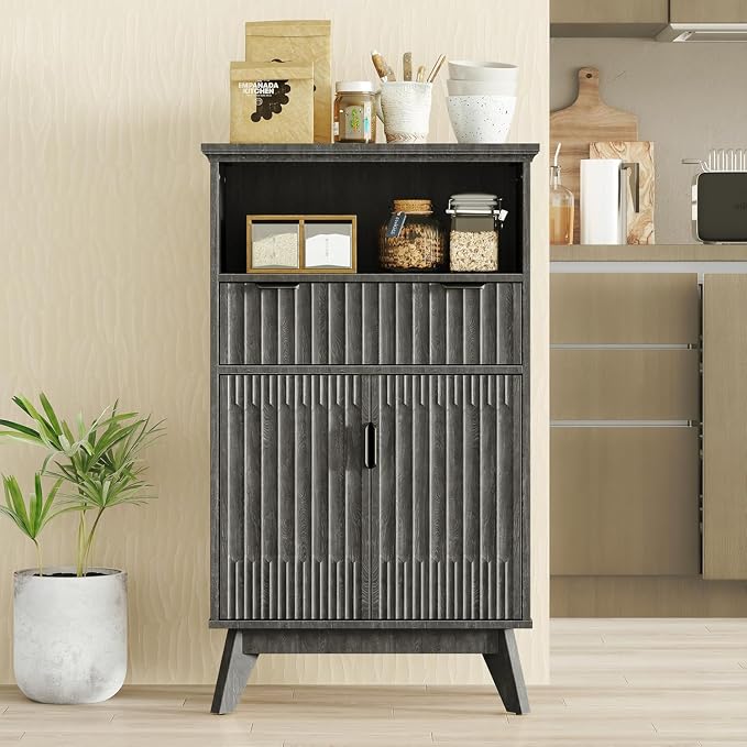 Fatmok Buffet Cabinet with Storage Set od 3, Wood Buffet Sideboard Console Table - Image 4