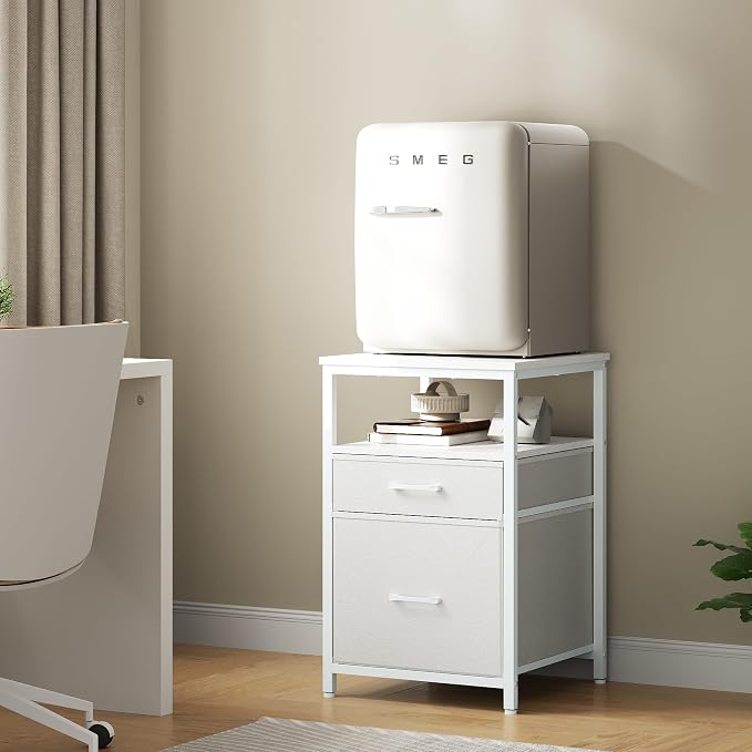 Herture Mini Fridge Stand with 3 Storage, Mini Fridge Cabinet, Beverage Fridge - Image 6