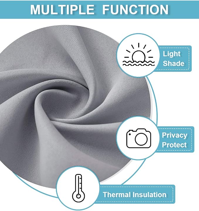 RYB HOME Blackout Cafe Curtains 30 inch Length, Short Light UV Heat Blocking - Image 5