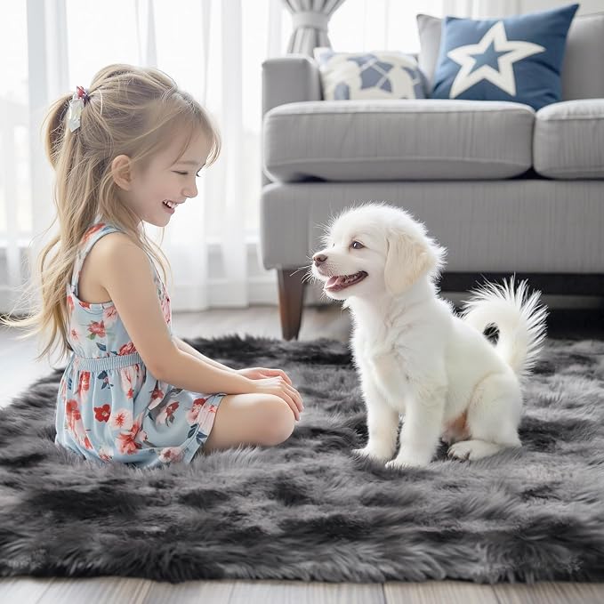 Area Rugs 9x12 Living Room, Large Area Rug Shag Shaggy Carpet Soft Plush Furry - Image 6