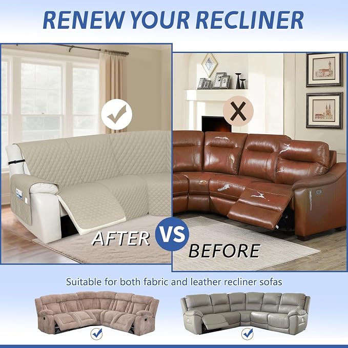 Arfntevss Recliner Sectional Couch Covers 1OO% Waterproof L Shape Sofa Cover - Image 6
