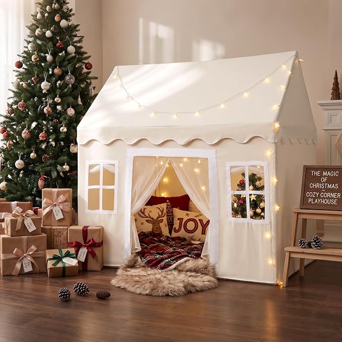 Tiny Land Play Tent with Padded Mat & LED Lights, Kids Tent, Playhouse - Image 12