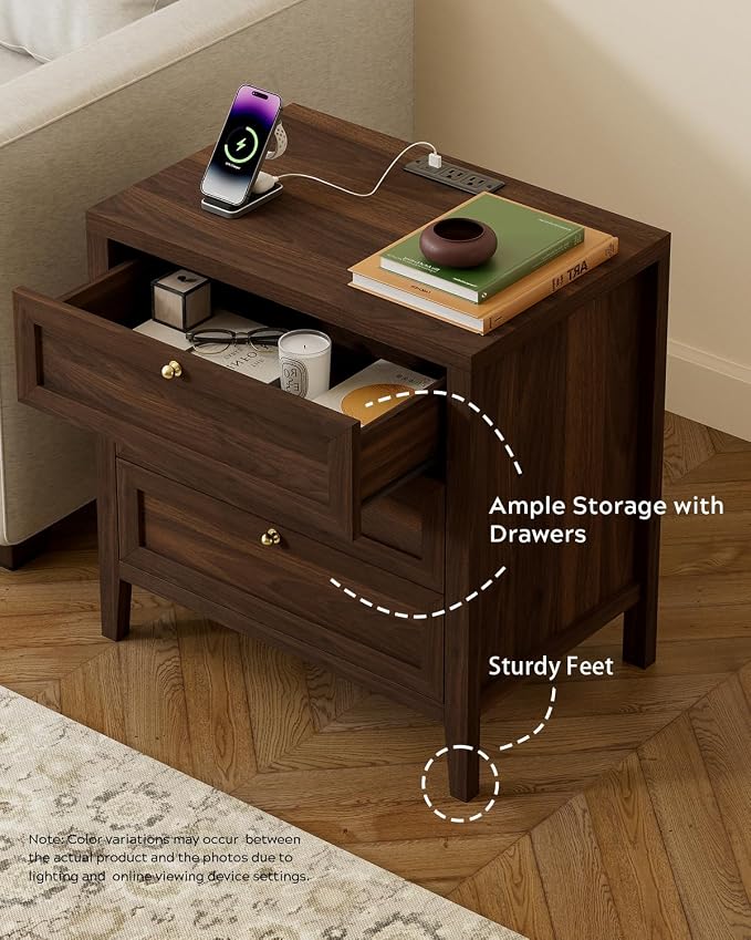 EYYTHUNG 3 Drawer Nightstand - Image 5