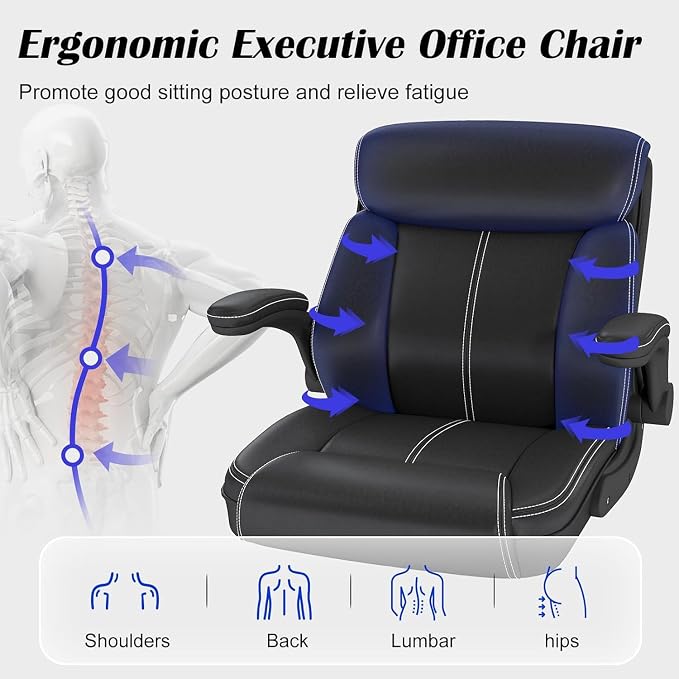 AnyGod 1Pcs Office Chair for Men Women Home Office Pu Leather High Back 360 - Image 5