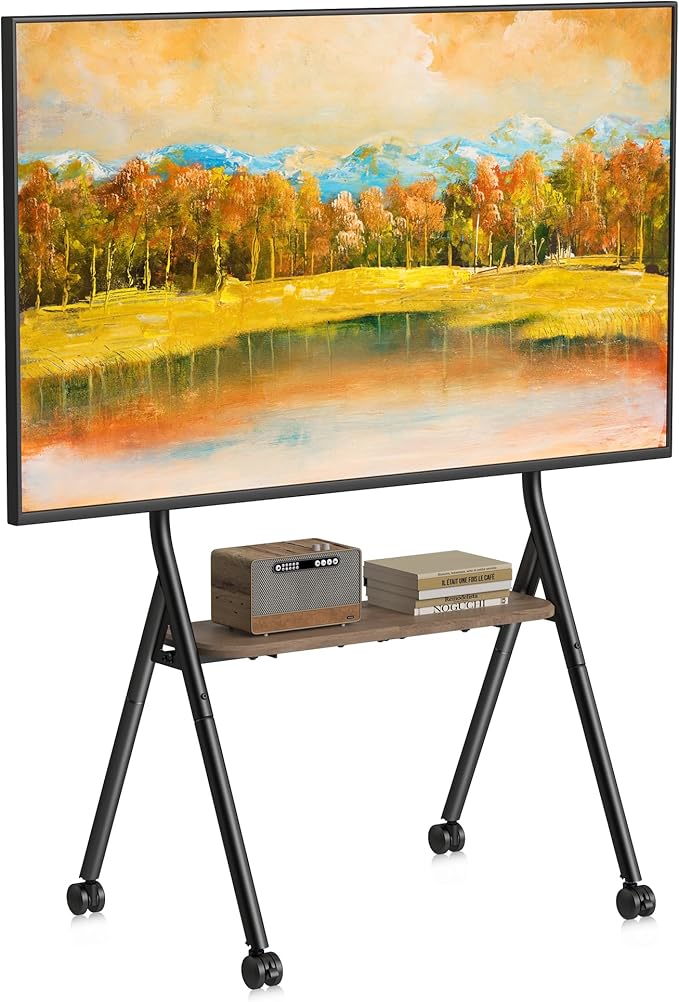XINLEI Easel Rolling TV Stand for 32-80 Inch TV up to 121lbs, Mobile Portable by XINLEI