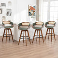 Set of 4 Rattan Swivel Counter Stools by KUNZENTLIVING