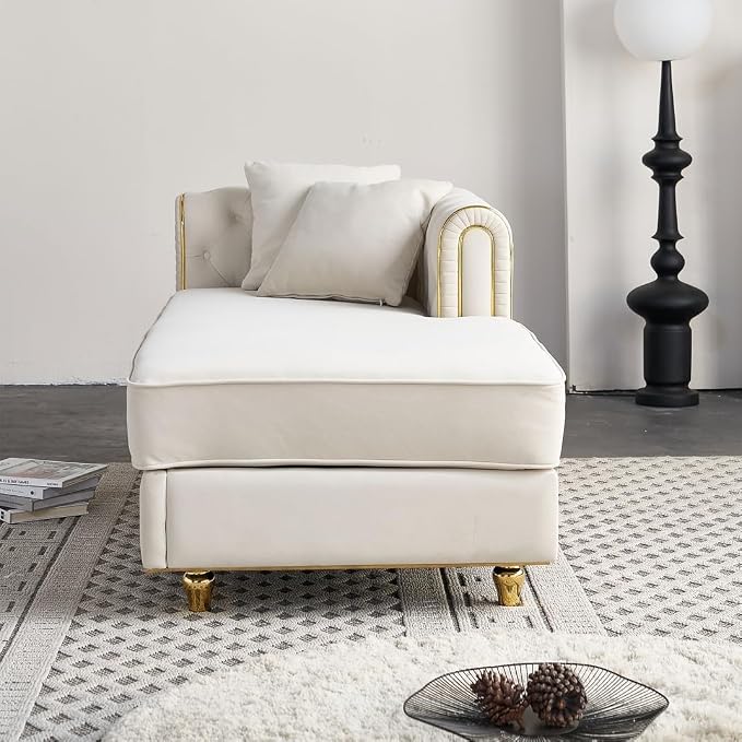 66.9" W Velvet Chaise Lounger - Image 4