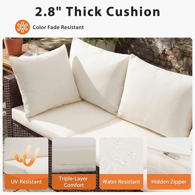 Sweetcrispy 7-Piece Outdoor Patio Sectional Sofa, Modular PE Wicker Outdoor - Image 3