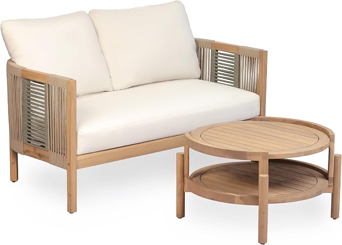 Christopher Knight Home 4-Piece Acacia Wood Patio Furniture Set - Image 6