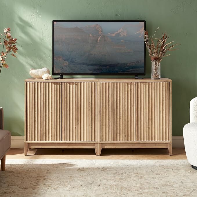 mopio Brooklyn Fluted Storage Cabinet, Modular Accent Buffet Sideboard - Image 2