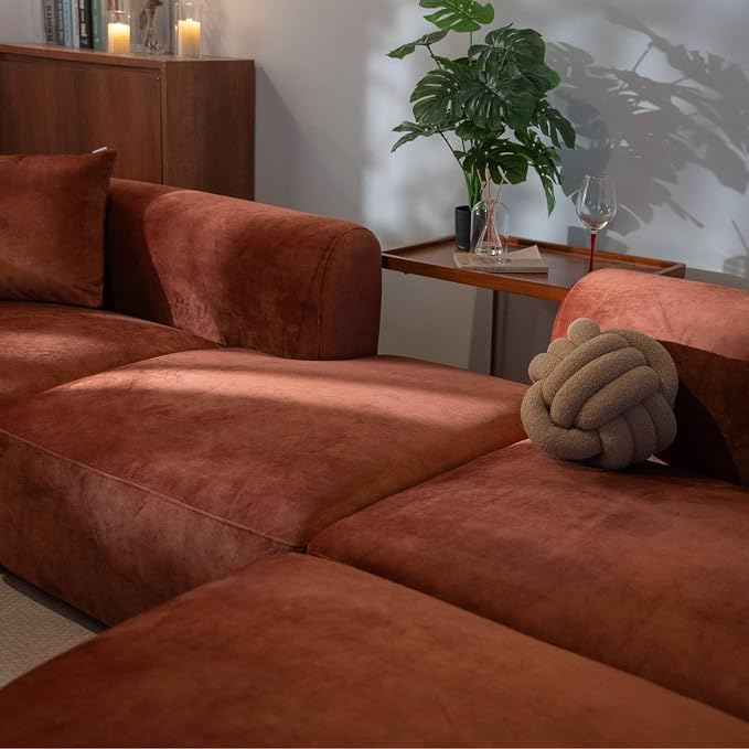 Acanva Luxury Modern Tight Curved Back Velvet Sofa, Minimalist Style Comfy Couch - Image 10