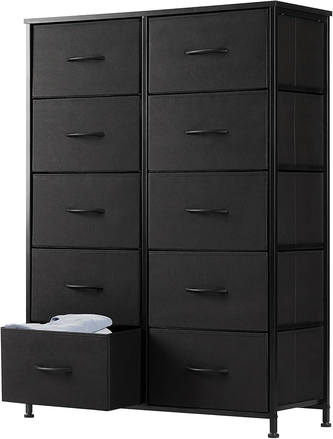 DUMOS Dresser for Bedroom, 10 Storage Drawers, Wide Fabric Closet Chests by DumosLifestyle