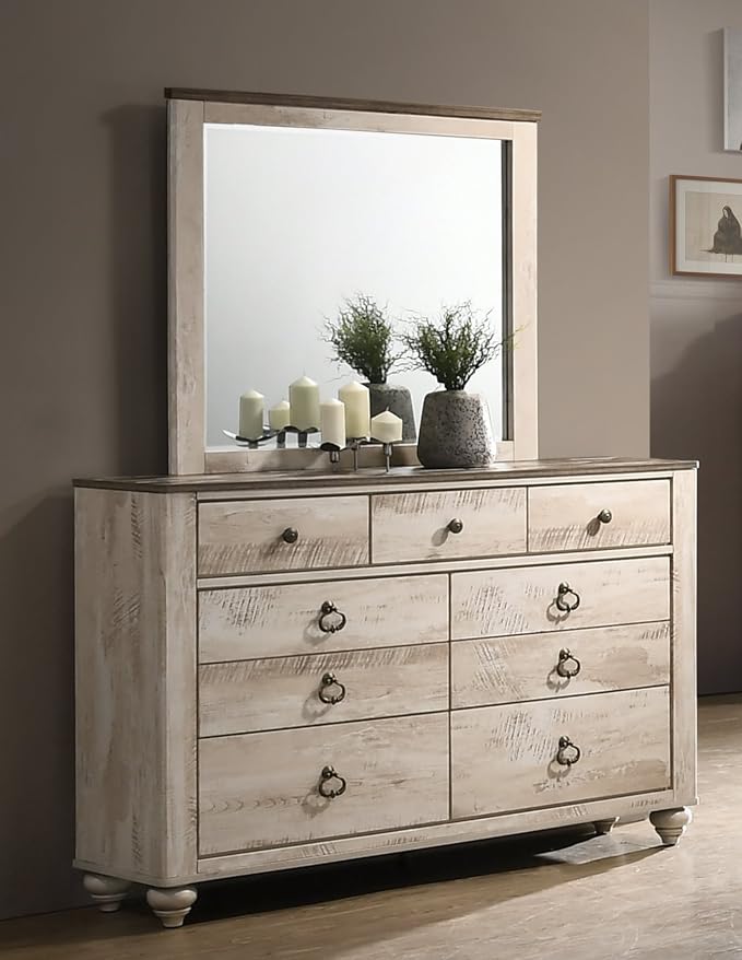 Roundhill Furniture Imerland Contemporary White-wash Finished 5-Piece Sleigh - Image 7