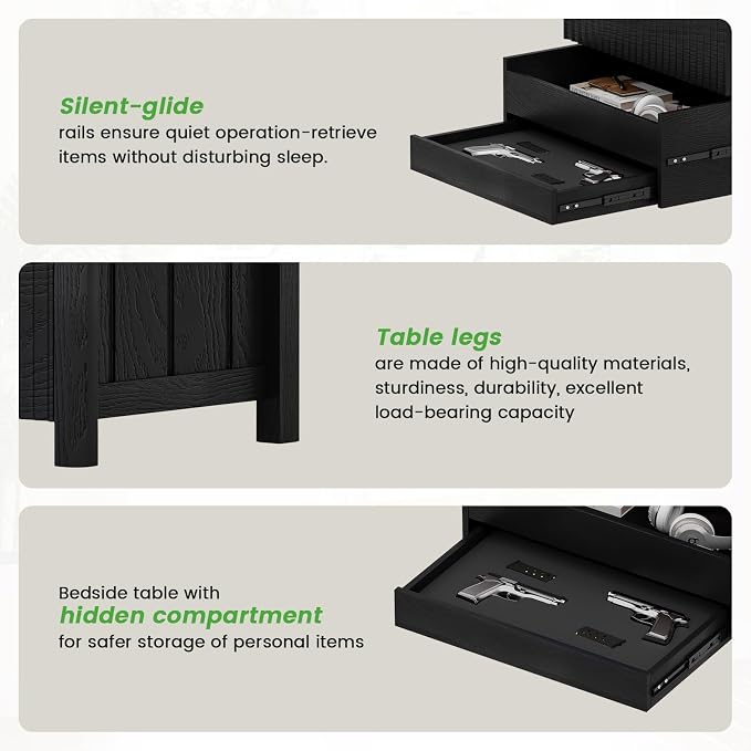 WOOVIVS End Table with Gun Drawer - Image 7