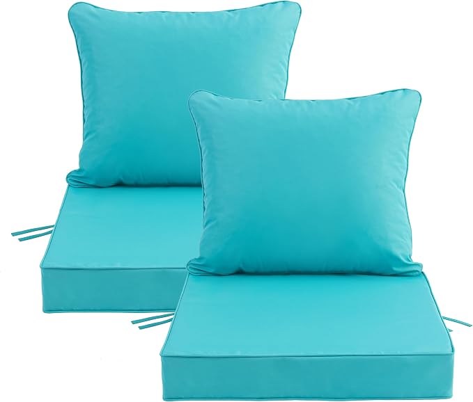 19x19 Inch Patio Chair Cushions Set of 2, Outdoor Furniture Cushions by Unknown