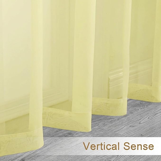 Chyhomenyc Sheer Curtains 72 Inch Length 2 Panels - Image 6
